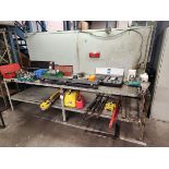 Steel Workbench 3' x 10' w/ contents of bottom shelf