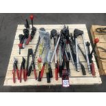 Lot of Assorted Banding Cart Tool Including Tensioners, Cutters, and Sealers