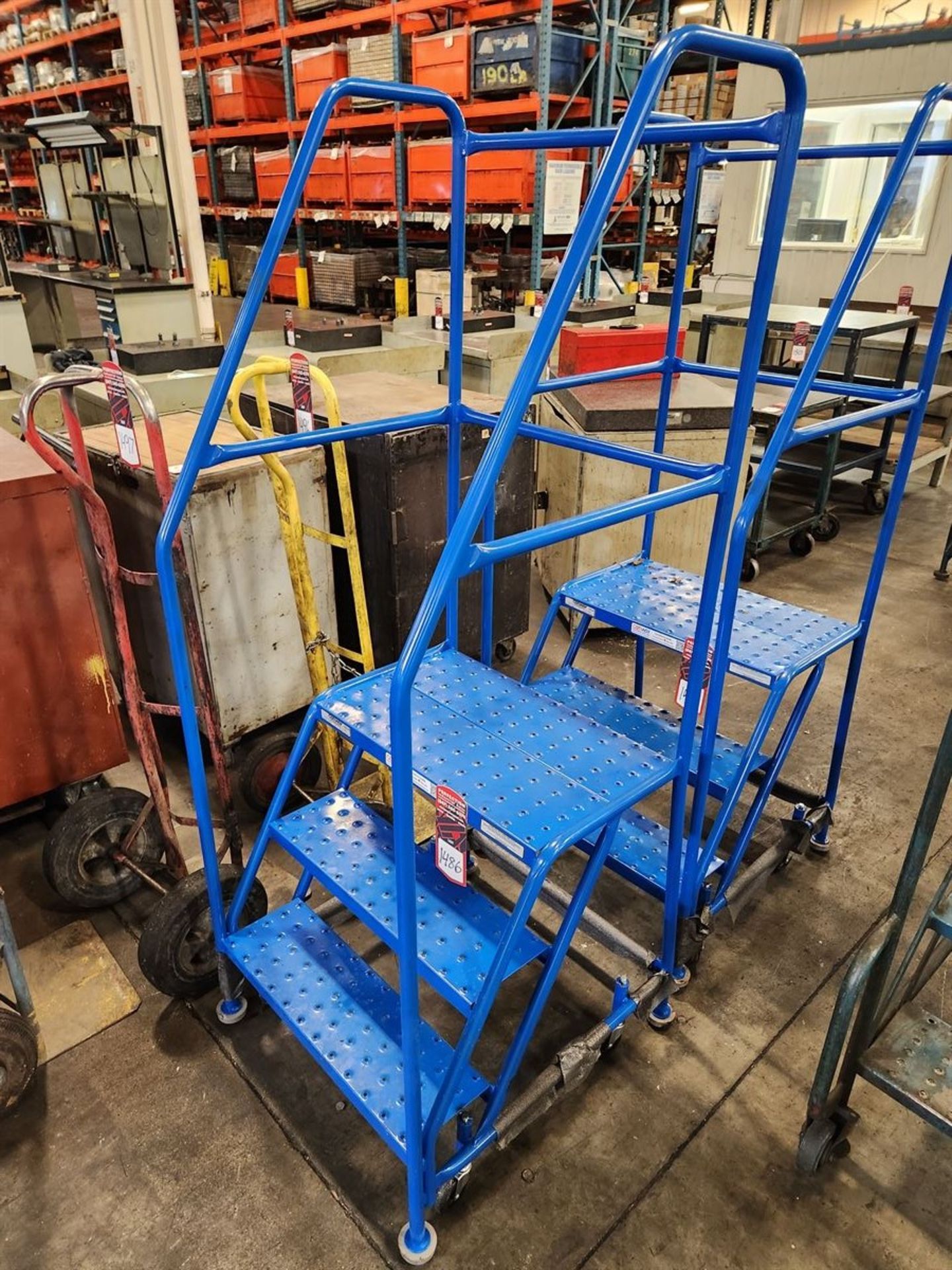 3 Step Rolling Warehouse Ladder