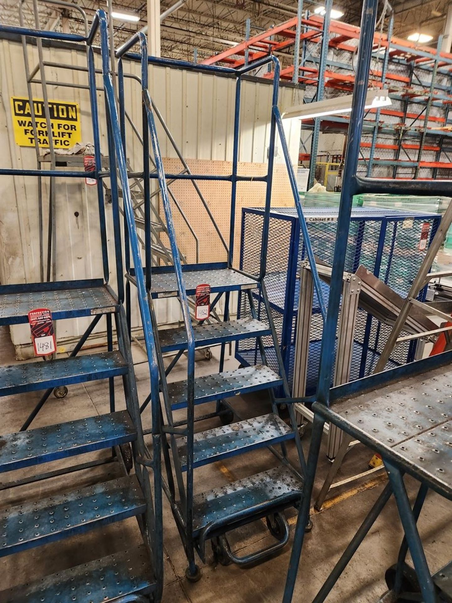 5 Step Rolling Warehouse Ladder