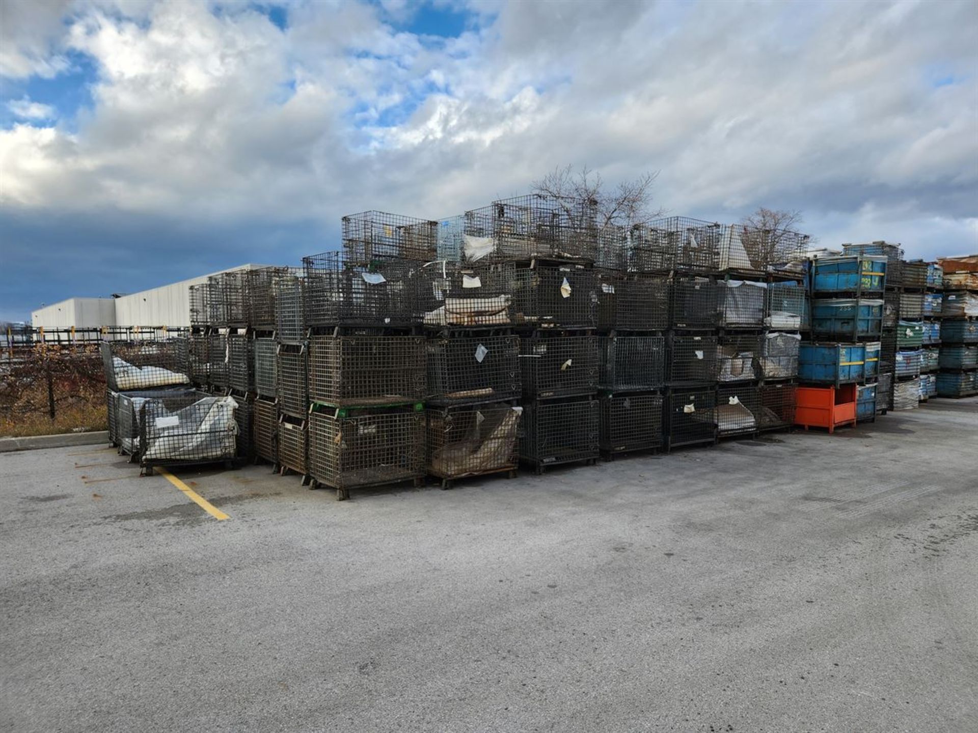 Lot of Assorted Metal Bins/Wire Baskets (outside)