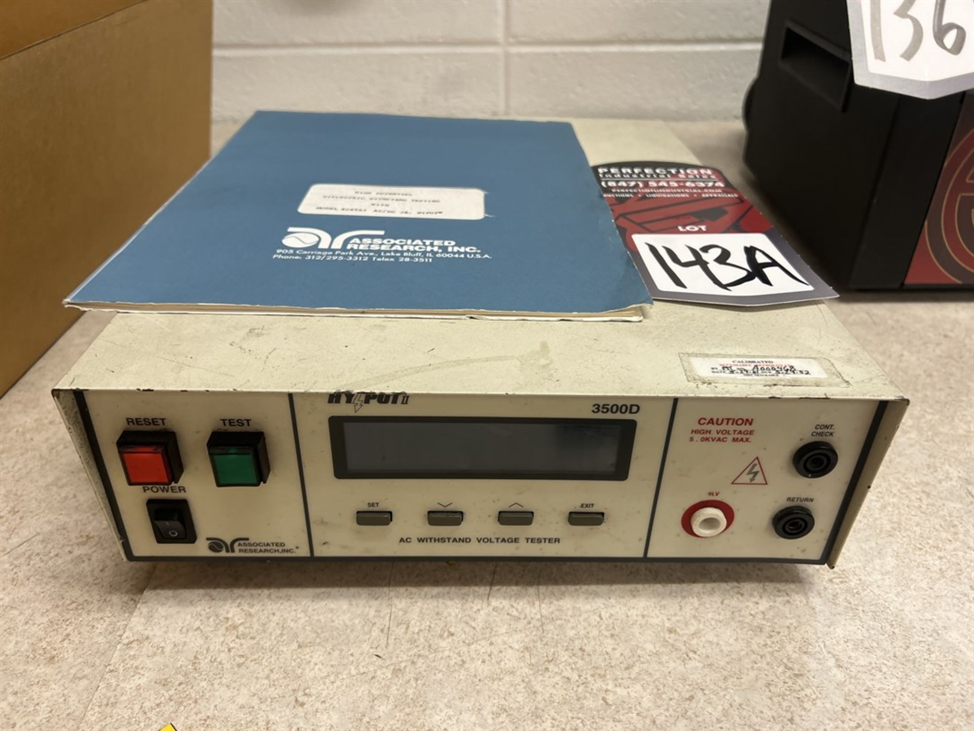 ASSOCIATE RESEARCH HYPOT II 3500D Hipot Tester (Located in Waukegan, IL) - Image 2 of 2