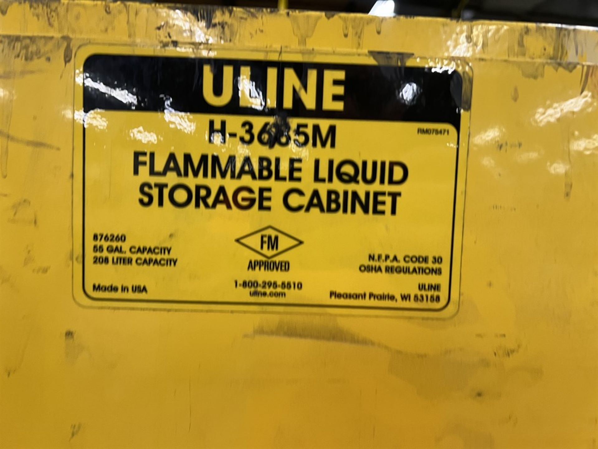 ULINE H-3685M Flammable Liquids Storage Cabinet,55 Gallon (Located in Waukegan, IL) - Image 2 of 2
