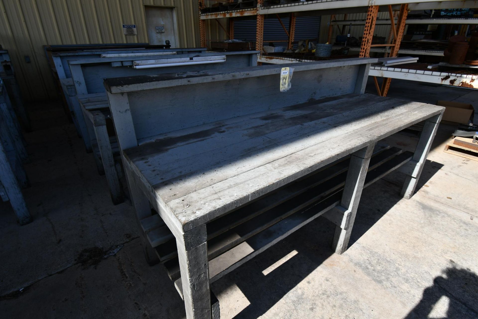 LOT OF WOODEN WORK BENCHES (APPROX. 5)