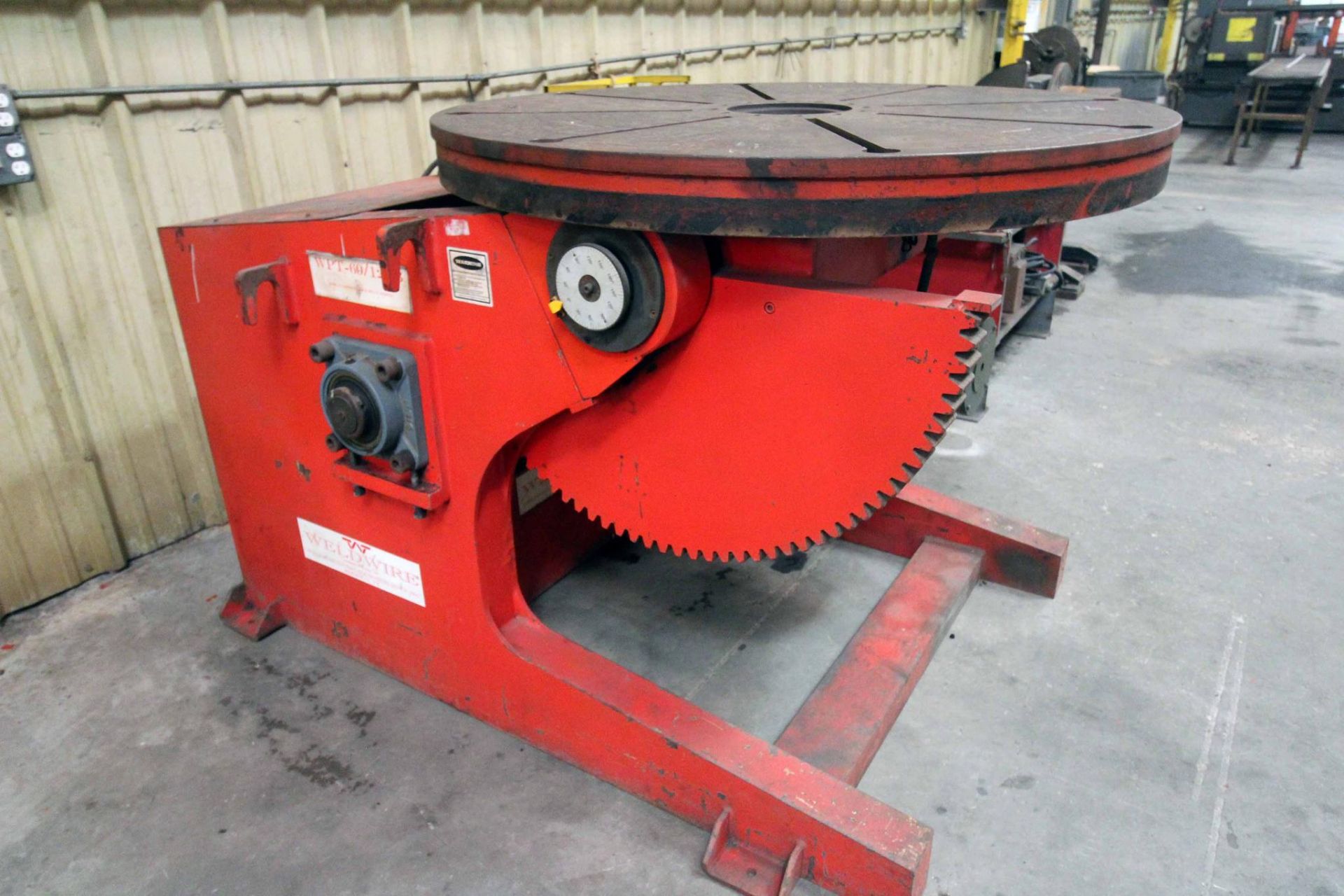 WELDING POSITIONER, WELDWIRE MDL. WPT-60/12FB, 6,000 lb. cap., 12" overhung front face of tbl., 12"