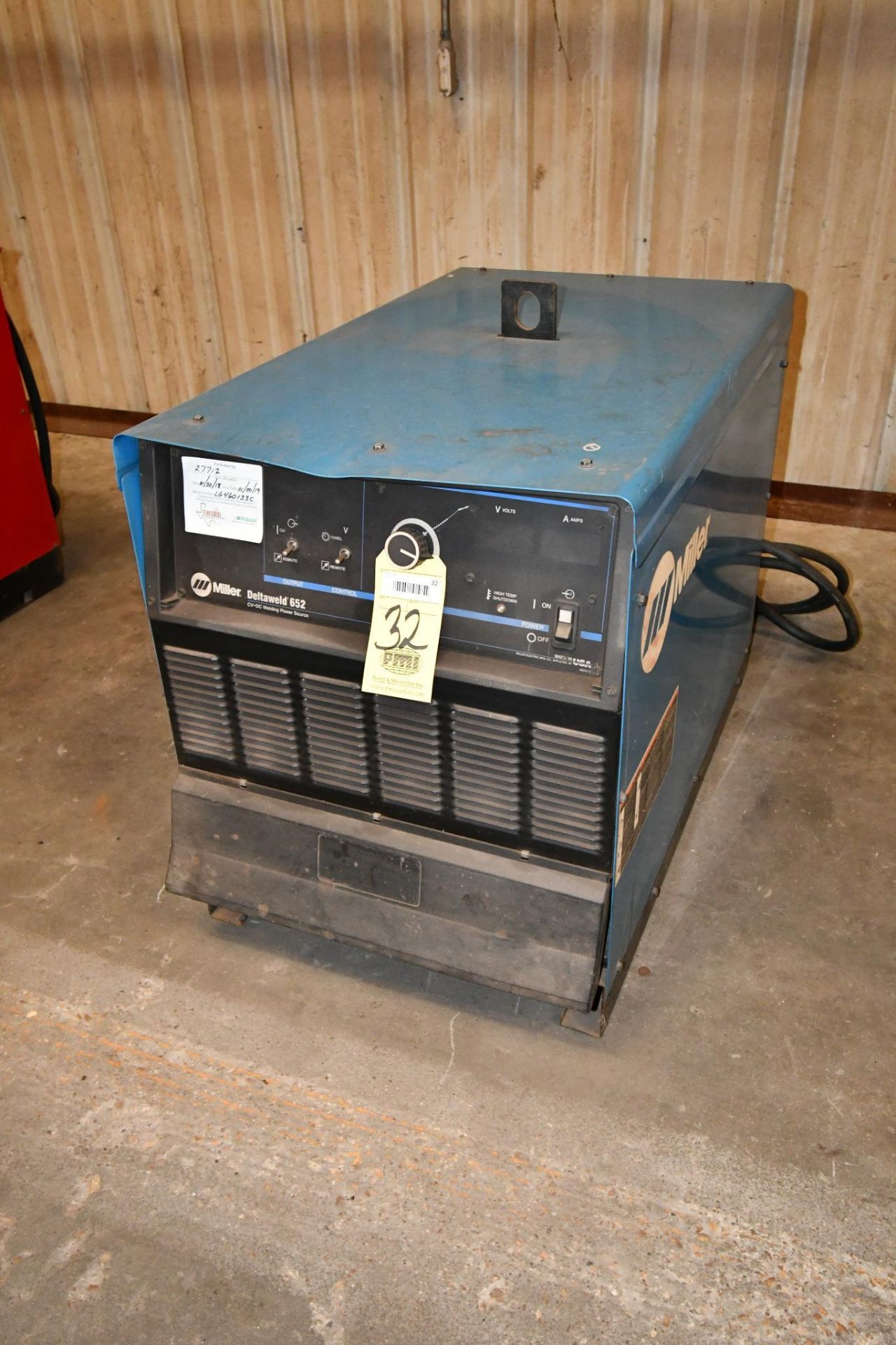 WELDING MACHINE, MILLER MDL. DELTAWELD 652, 650 amps @ 44 v., 100% duty cycle, S/N LG460133C