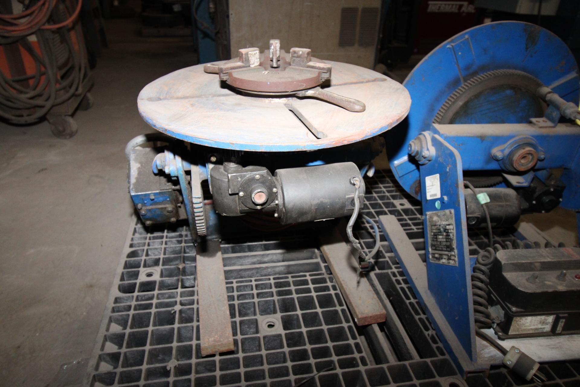 WELDING POSITIONER, RANSOME MDL. B3-C, 300 lb. cap., 20" dia. tbl., w/ 8" 3-jaw chuck, S/N 0929599 - Image 3 of 3