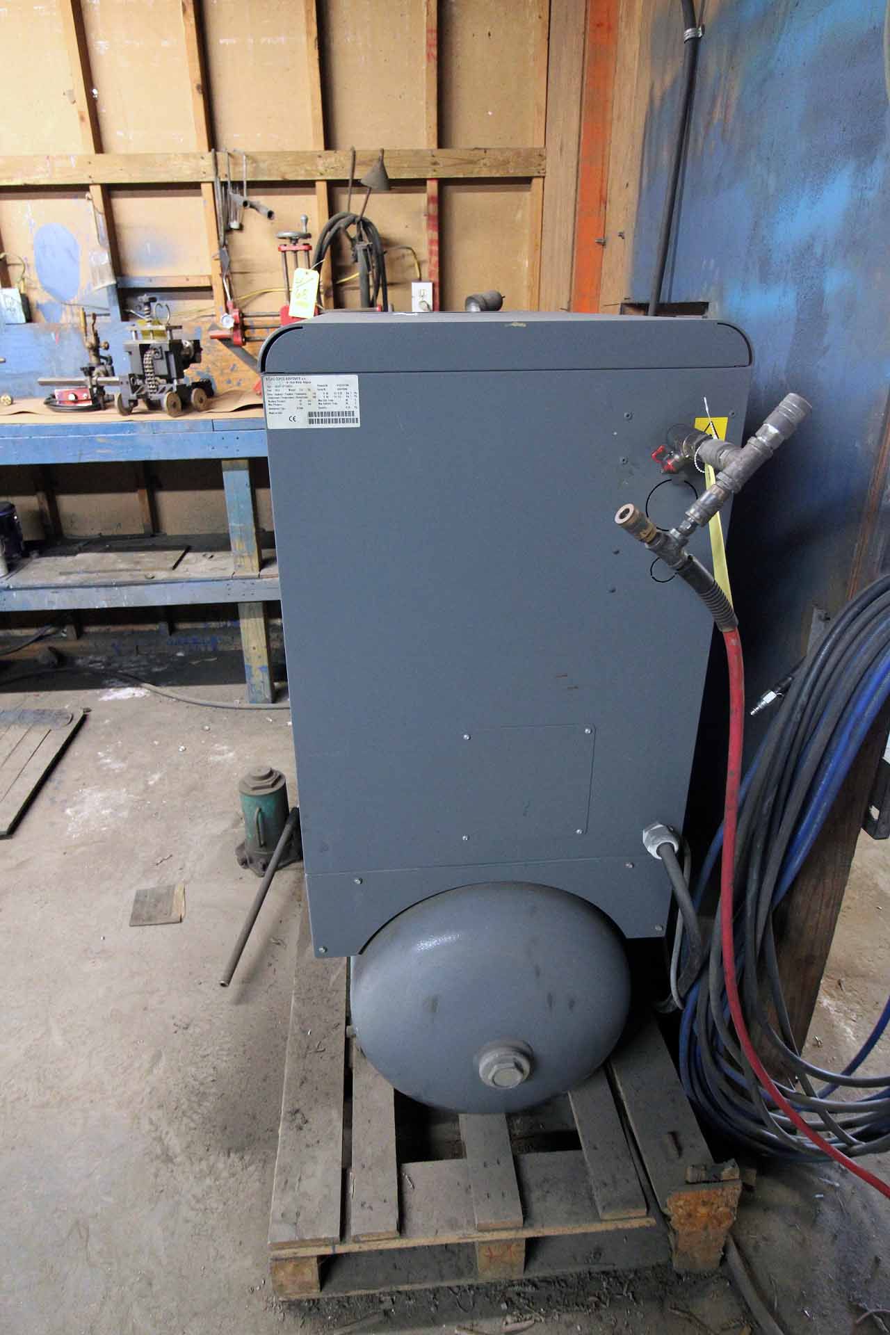 AIR COMPRESSOR, ATLAS COPCO GX5FF, MDL. 8152101799, new 2013, 7.5 HP, H.O.M 2,756.93., w/ horizontal - Image 2 of 2