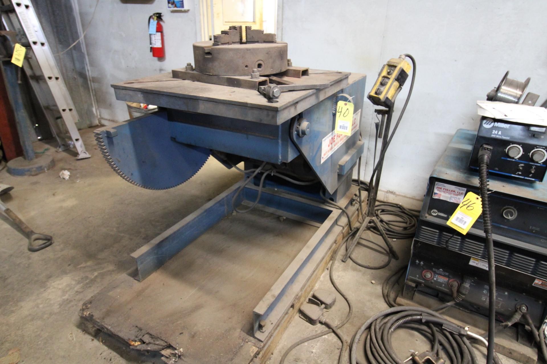 WELDING POSITIONER, JOE FULLER LLC, MDL. JFP30, 3,000 lb. cap., 30" square tbl., w/ 16" 3-jaw chuck