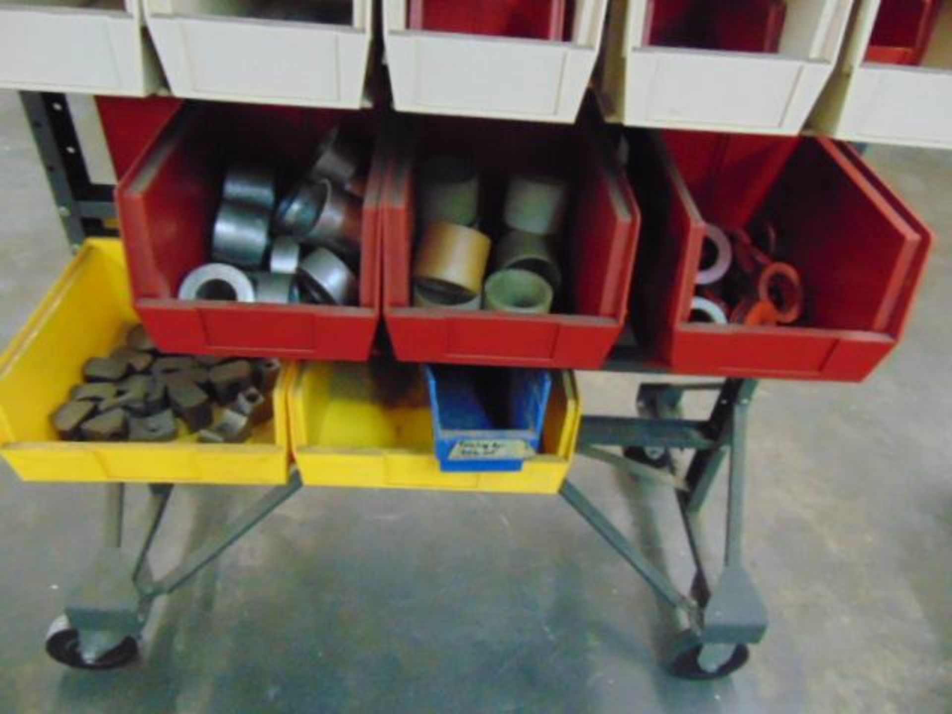 LOT OF PORTABLE PARTS BIN CART, w/ contents - Image 3 of 3