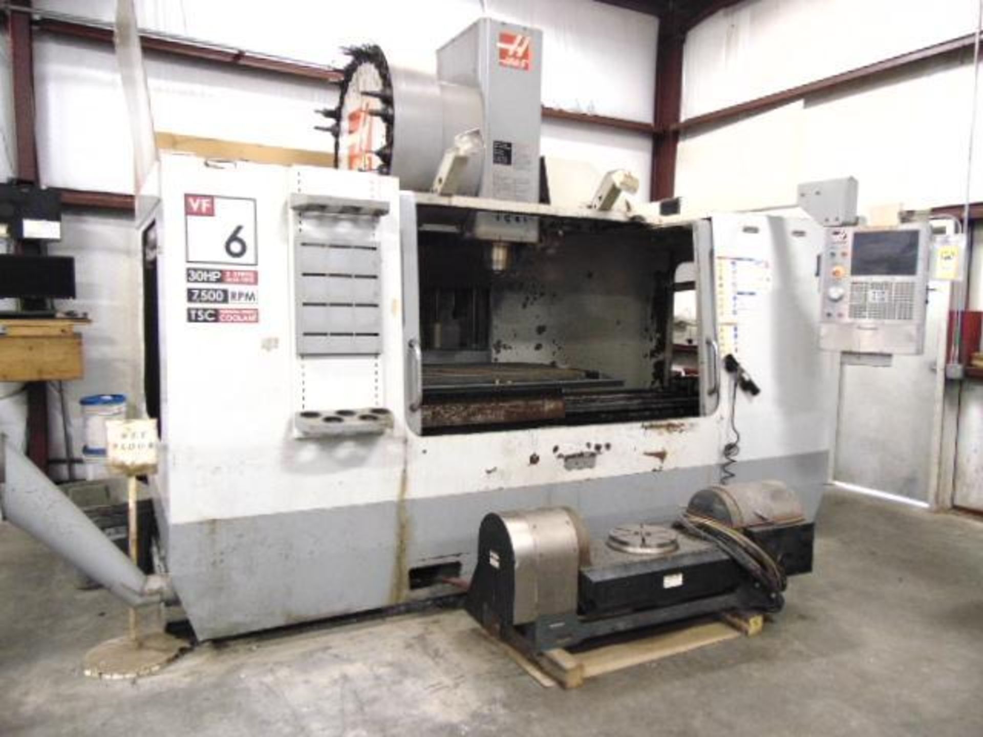 5-AXIS VERTICAL MACHINING CENTER, HAAS MDL. VF6/50, new 2007, 64" x 28" tbl size, 64" X, 32" Y, 30"