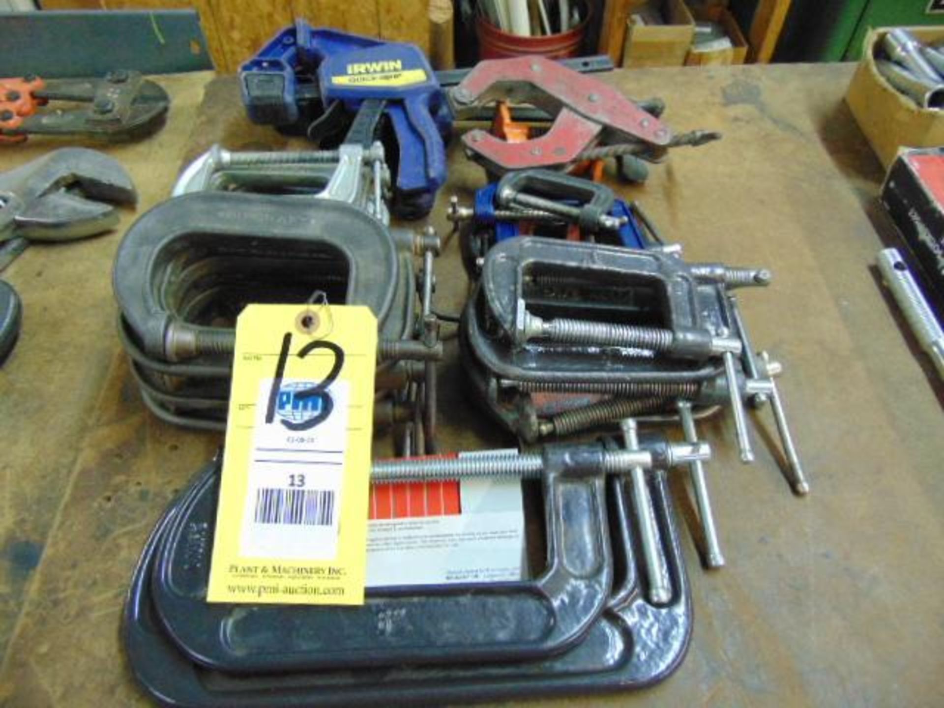 LOT CONSISTING OF: c-clamps & bar clamps