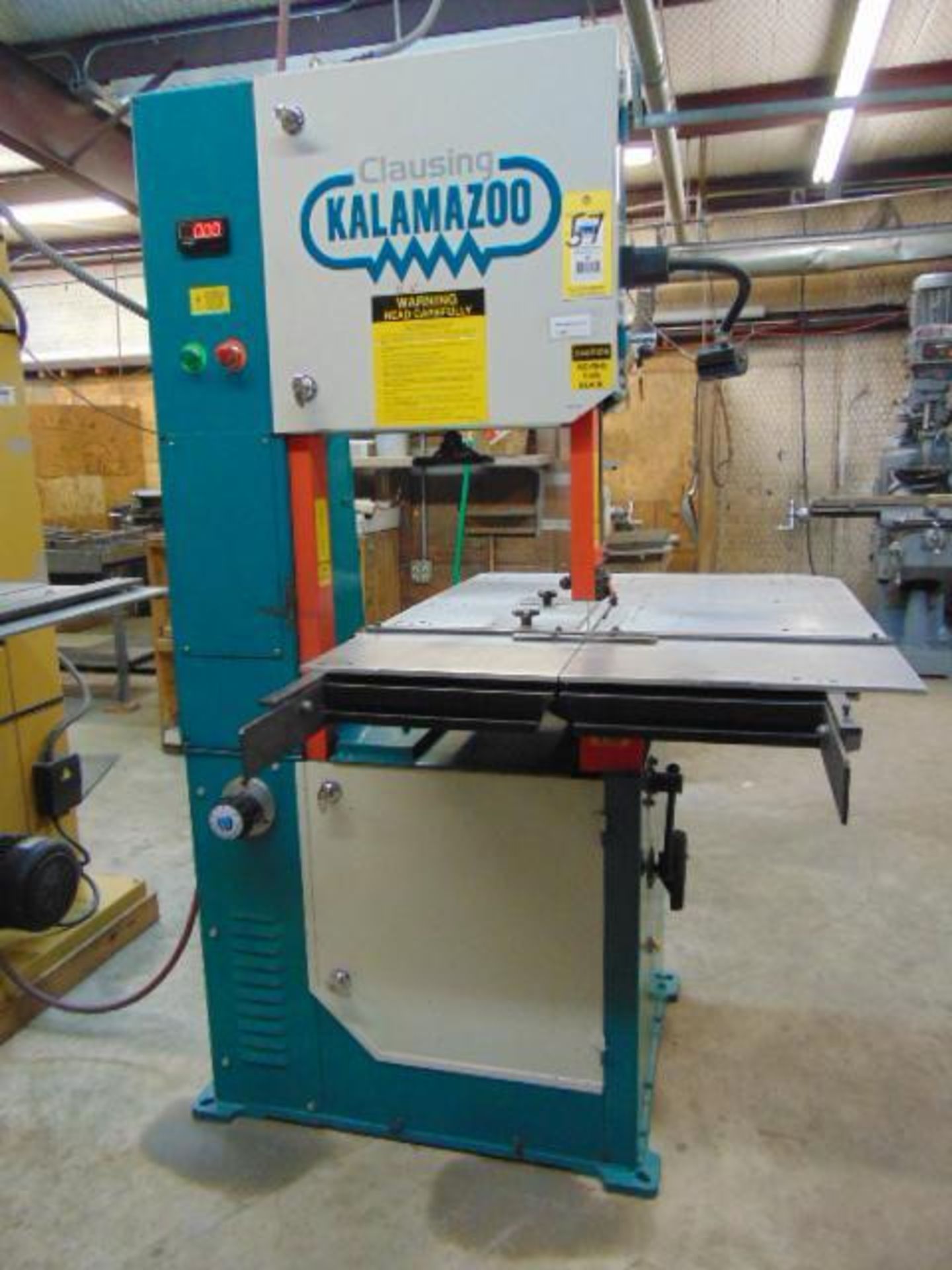 VERTICAL BANDSAW, CLAUSING KALAMAZOO, MDL. V2012F, new 2019, 20" x 12" cap., 20" throat depth, 12" h