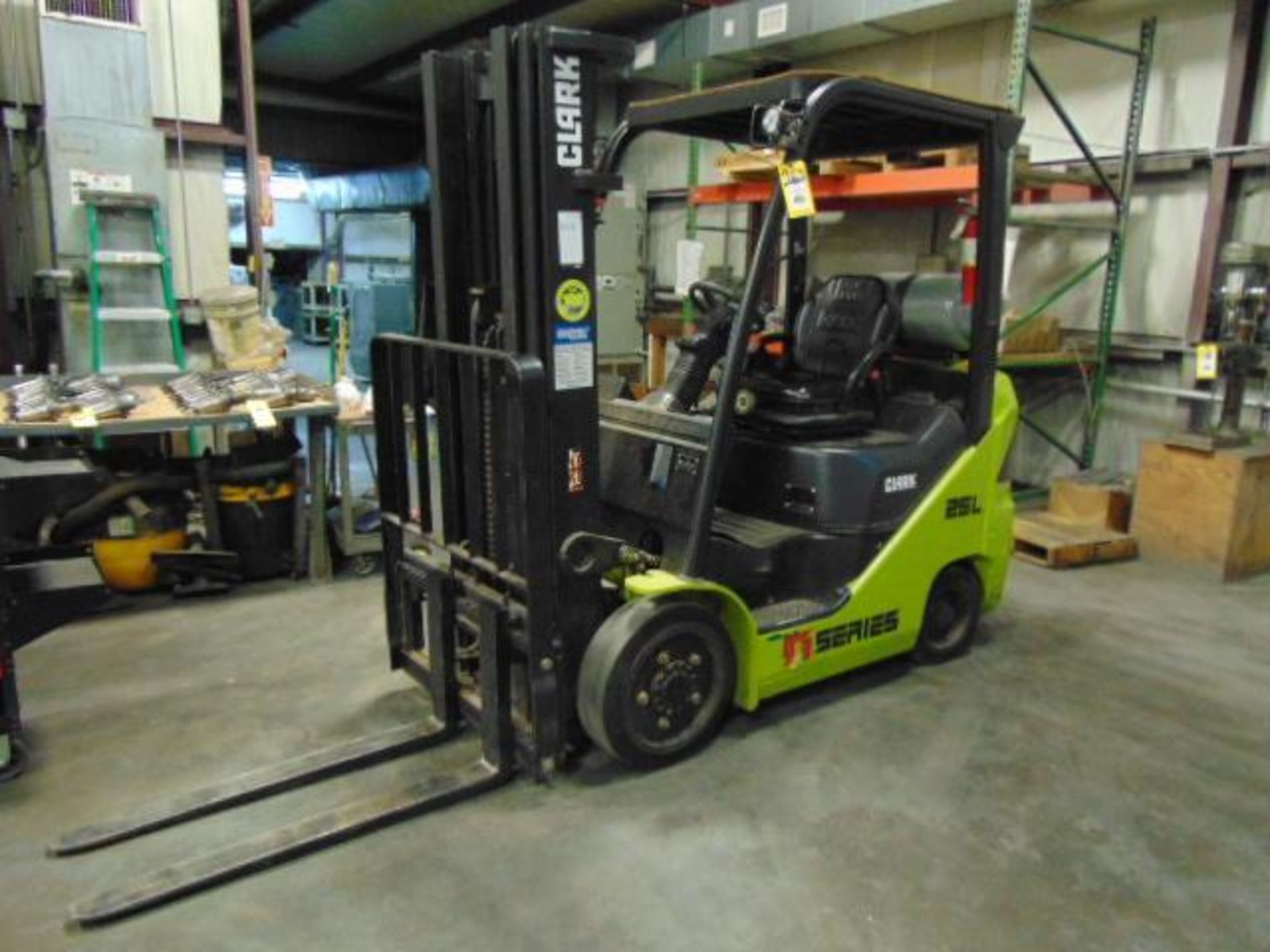 FORKLIFT, CLARK 5,000 LB. BASE CAP. MDL. S25CL, 2020, LPG, 4,800-lb. as equipped, 189" lift ht., 3-s