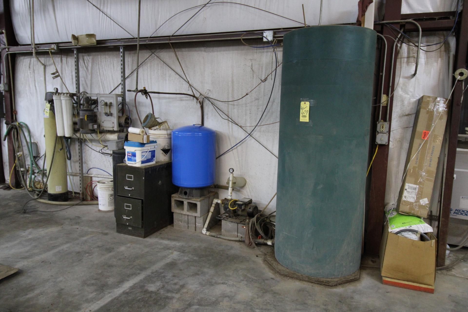 REVERSE OSMOSIS SYSTEM, w/ approx. 275 gal. water tank, filters, water pumps & salt (Located at: Mic - Image 2 of 8