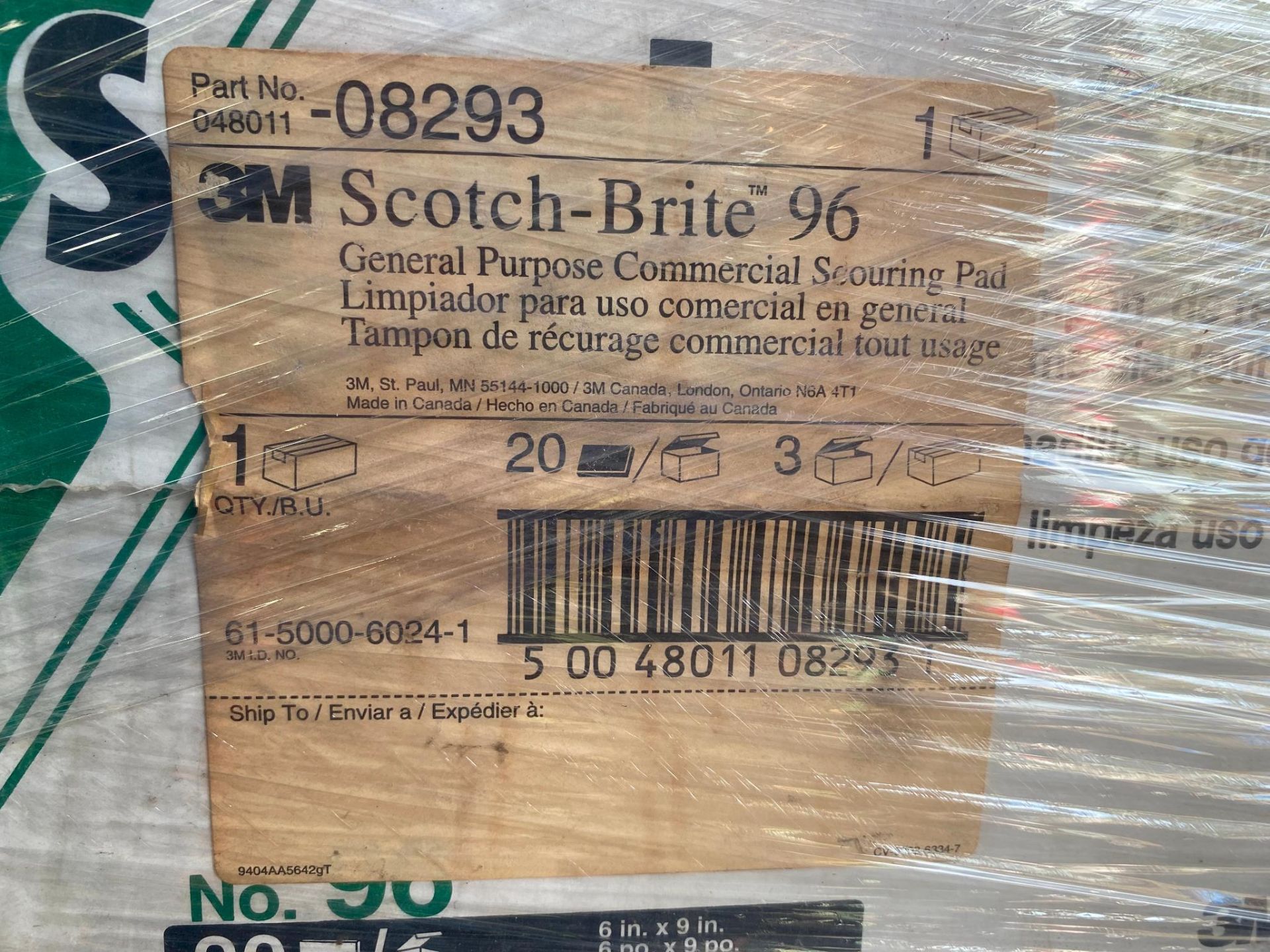 LOT OF SCOTCH BRITE, new, (144) boxes of 6" x 9" pads, (20) per box (Located at: P & M Machine, Priv - Image 3 of 3