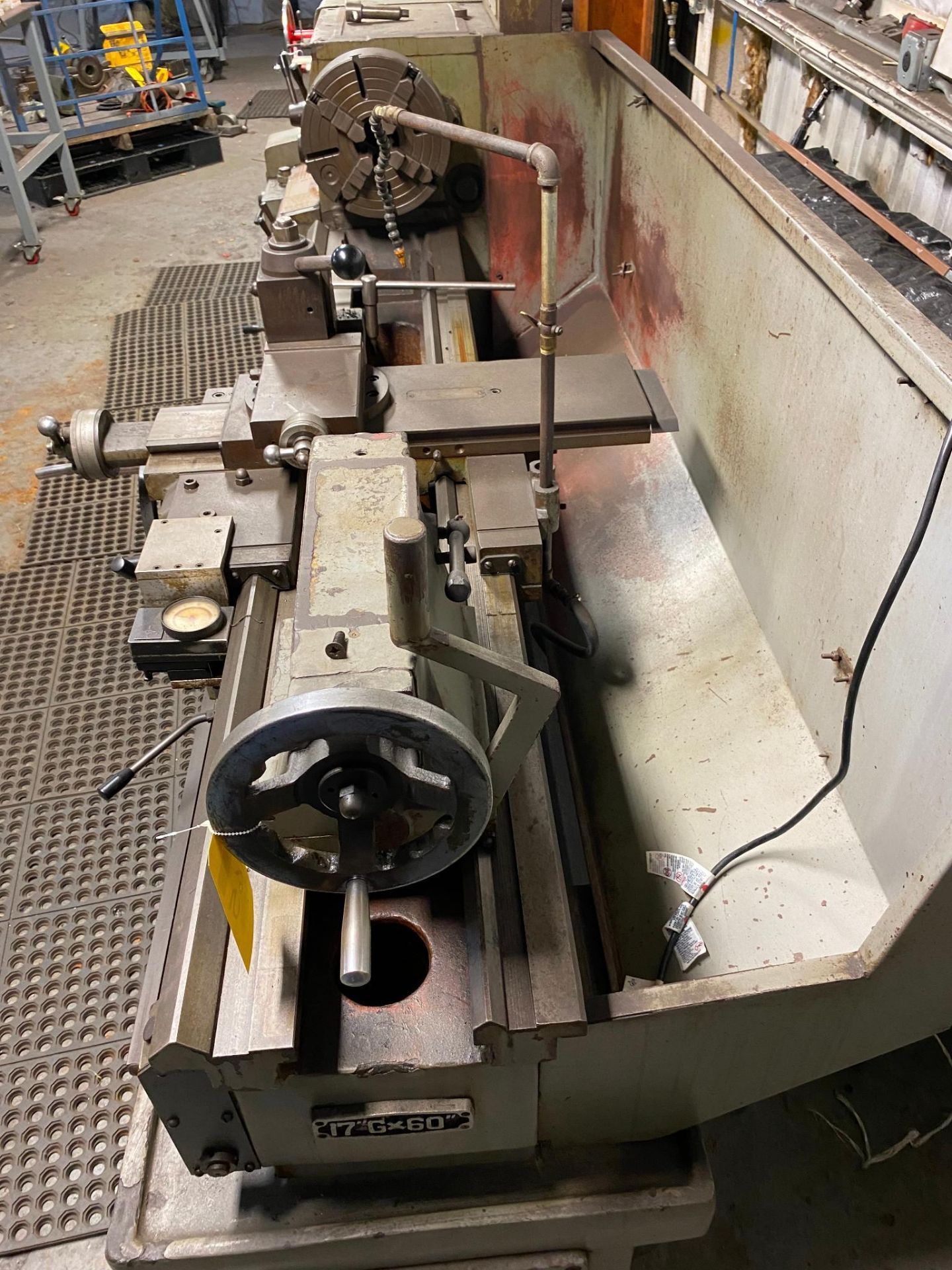 ENGINE LATHE, 17" X 60" HWACHEON, gap bed, 12" 4-jaw chuck, tool post, Trav-A-Dial (Located at: Jim - Image 3 of 4
