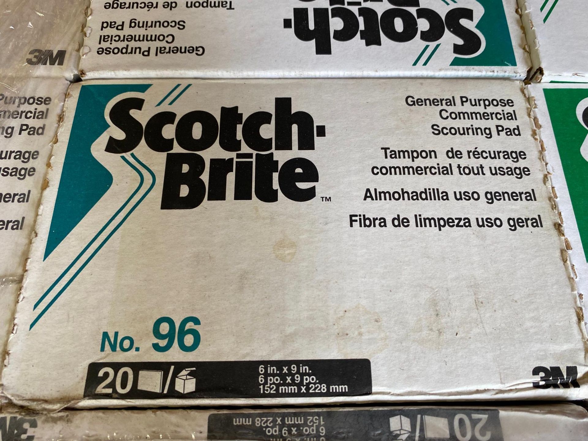 LOT OF SCOTCH BRITE, new, (144) boxes of 6" x 9" pads, (20) per box (Located at: P & M Machine, Priv - Image 2 of 3