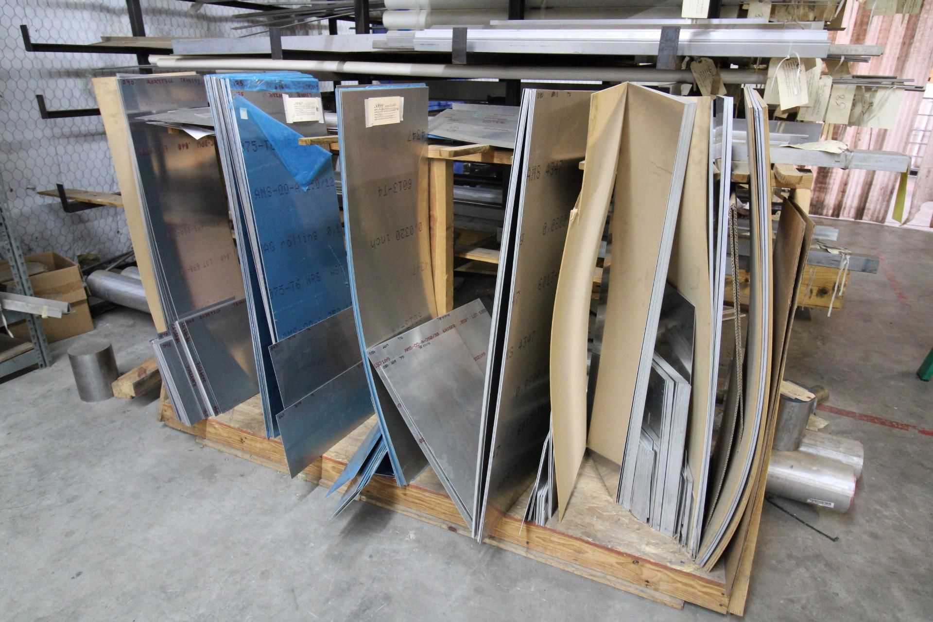 LOT OF ALUMINUM & 17-4 S.S. INVENTORY, W/ DOUBLE CANTILEVER STEEL RACK, 10'W BASE X 10' HT., Sample - Image 19 of 21