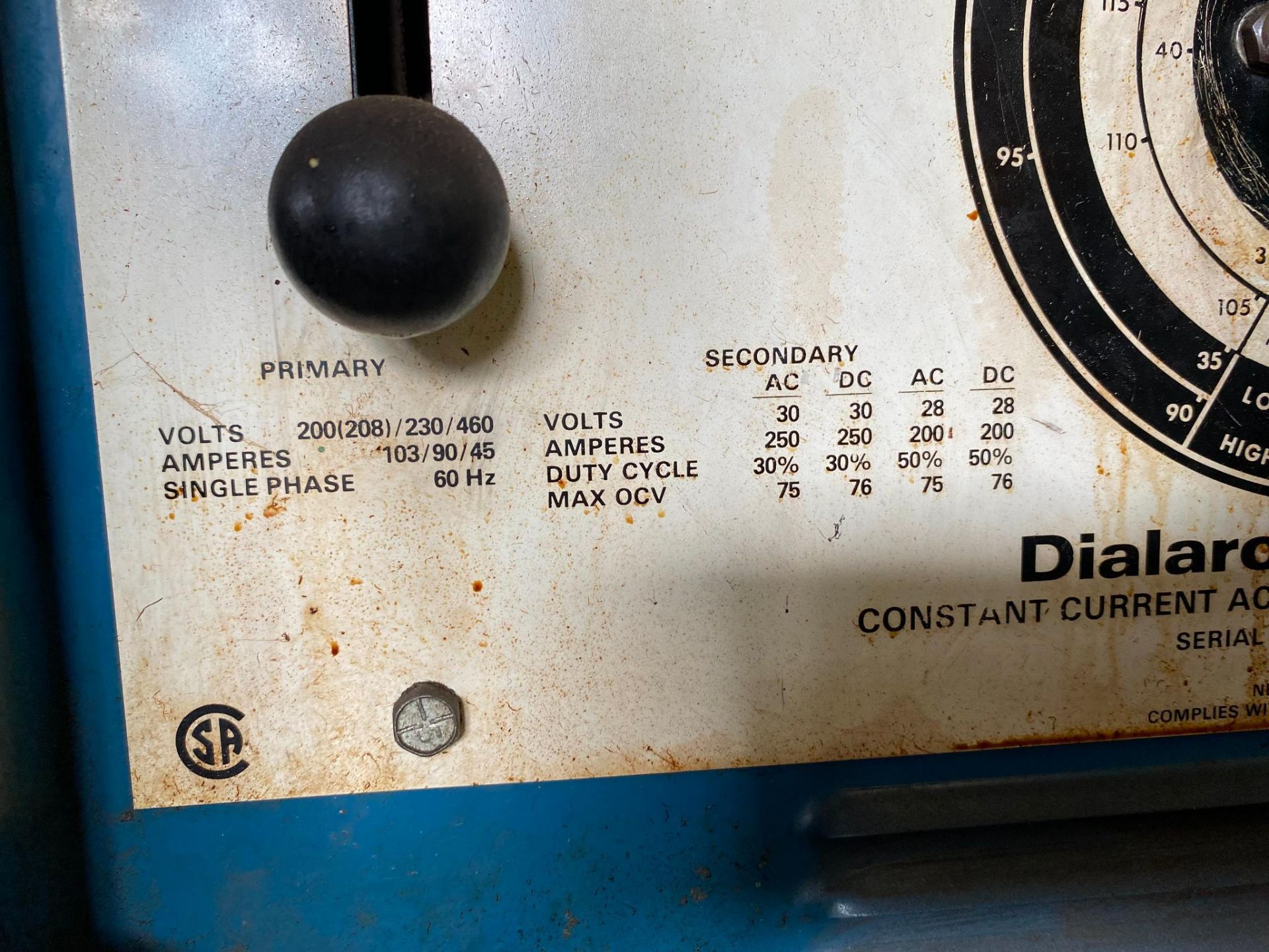 WELDING MACHINE, MILLER DIALARC 250-AC-DC, S/N HK318093 (Located at: P & M Machine, Private Road 346 - Image 2 of 3