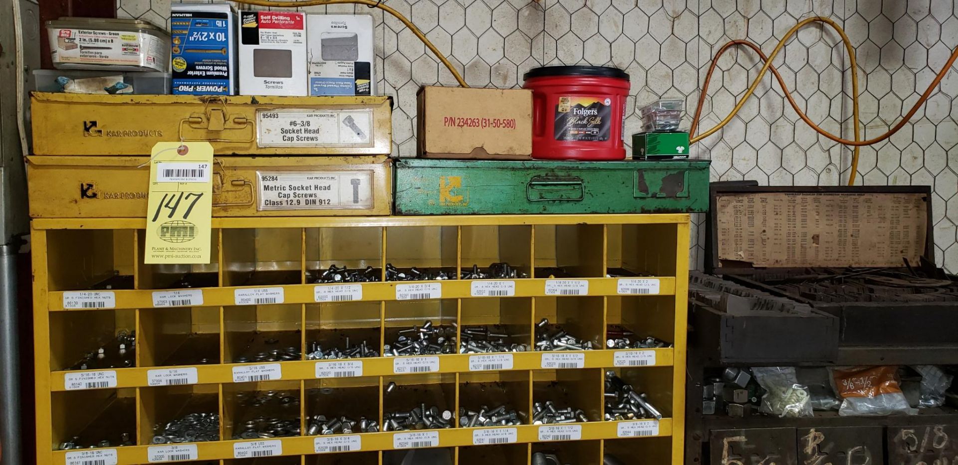 LOT OF FASTENERS, assorted, includes pigeonhole cabinet (Located at: P & M Machine, Private Road 346 - Image 2 of 2