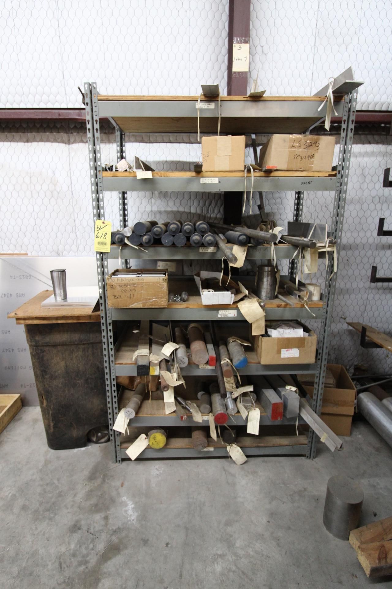 LOT OF ALUMINUM & 17-4 S.S. INVENTORY, W/ DOUBLE CANTILEVER STEEL RACK, 10'W BASE X 10' HT., Sample - Image 20 of 21