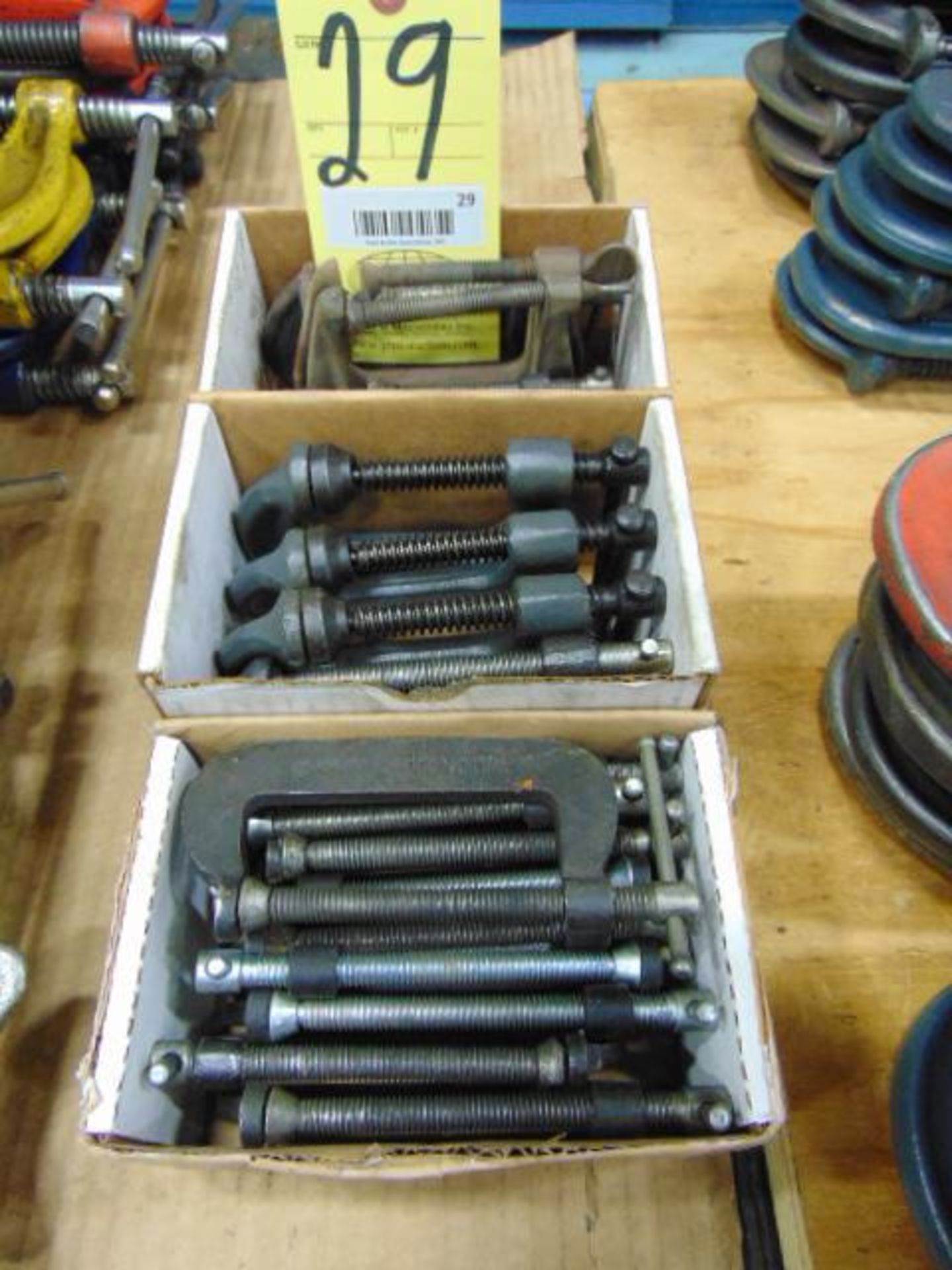 LOT OF C-CLAMPS, assorted (in three boxes)