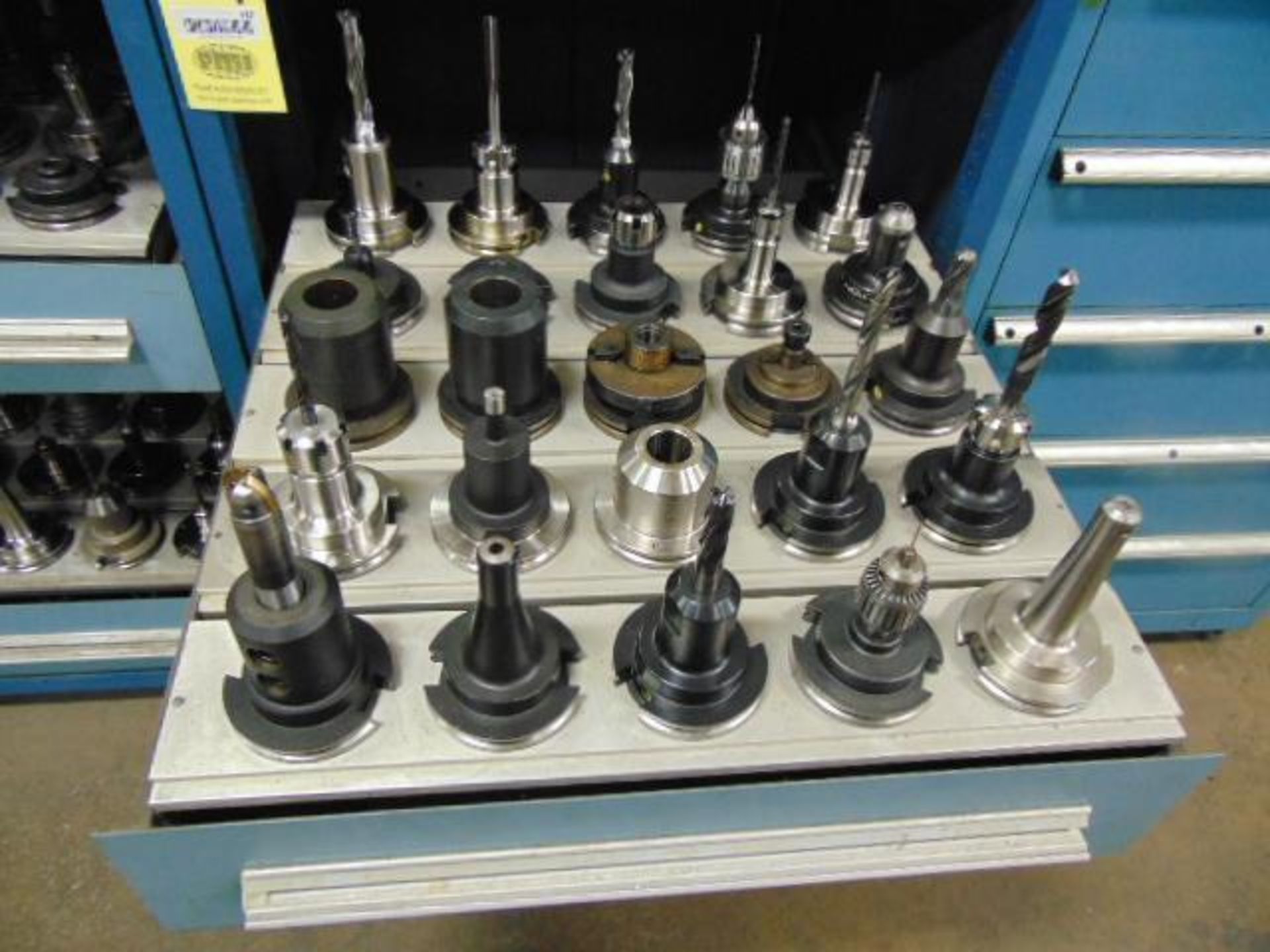 LOT OF CAT-50 TAPER TOOL HOLDERS (50), w/ Stanley Vidmar roller drawer cabinet, assorted - Image 2 of 3