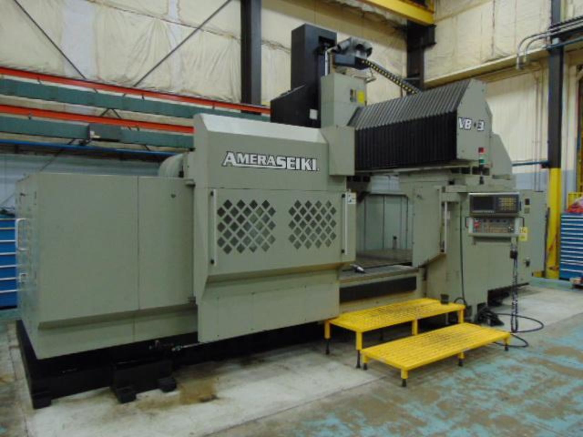 BRIDGE TYPE MACHINING CENTER, AMERA-SEIKI MDL.VB-3, new 9/2011, Fanuc 0i-MD CNC, 65" x 126" tbl., 17