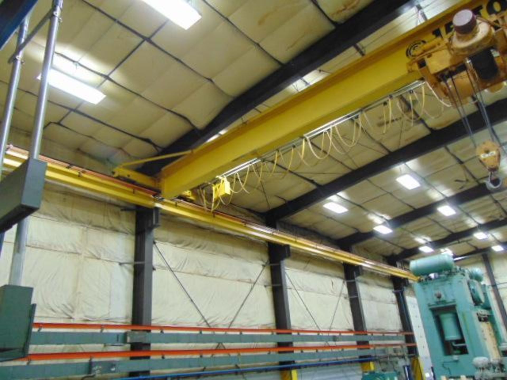 BRIDGE CRANE, 15 T. CAP. OVERHEAD CRANE SERVICE CO. W/ RUNWAY, approx. 54' span, top running, single - Image 7 of 13