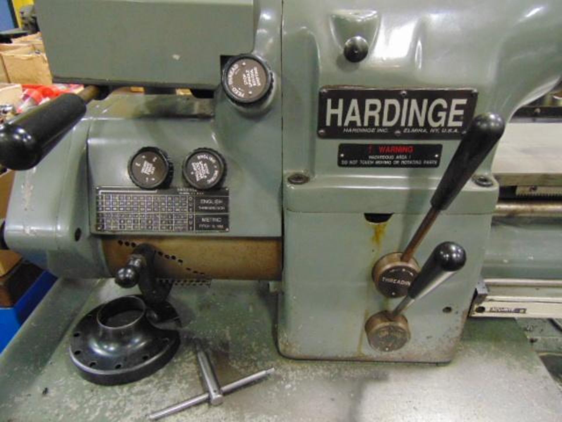 PRECISION TOOLROOM LATHE, HARDINGE MDL. HLV-H, variable speed 125-3,000 RPM, inch/metric threading, - Image 7 of 12