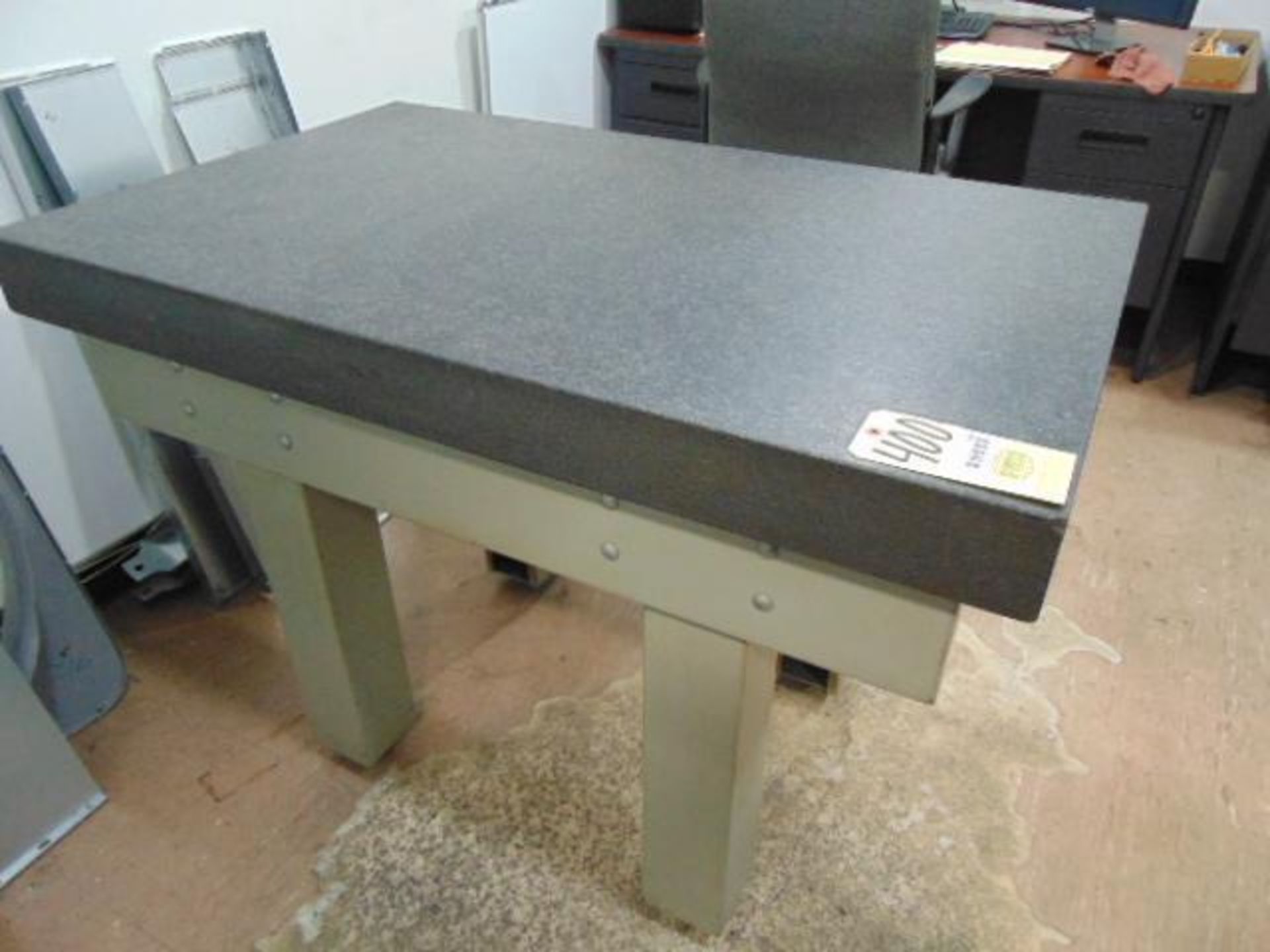 GRANITE SURFACE PLATE, 48" X 30" X 4", w/ steel stand