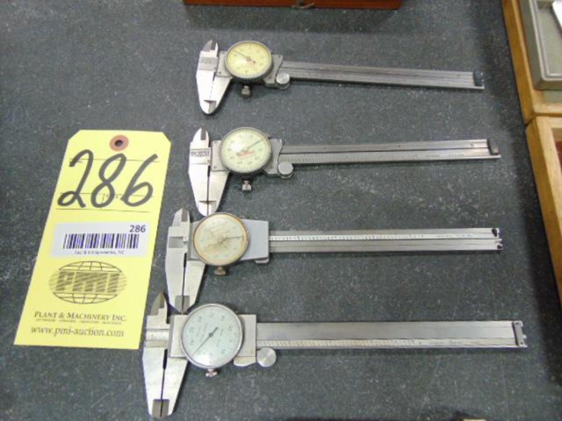 LOT OF DIAL CALIPERS (4), 6", assorted