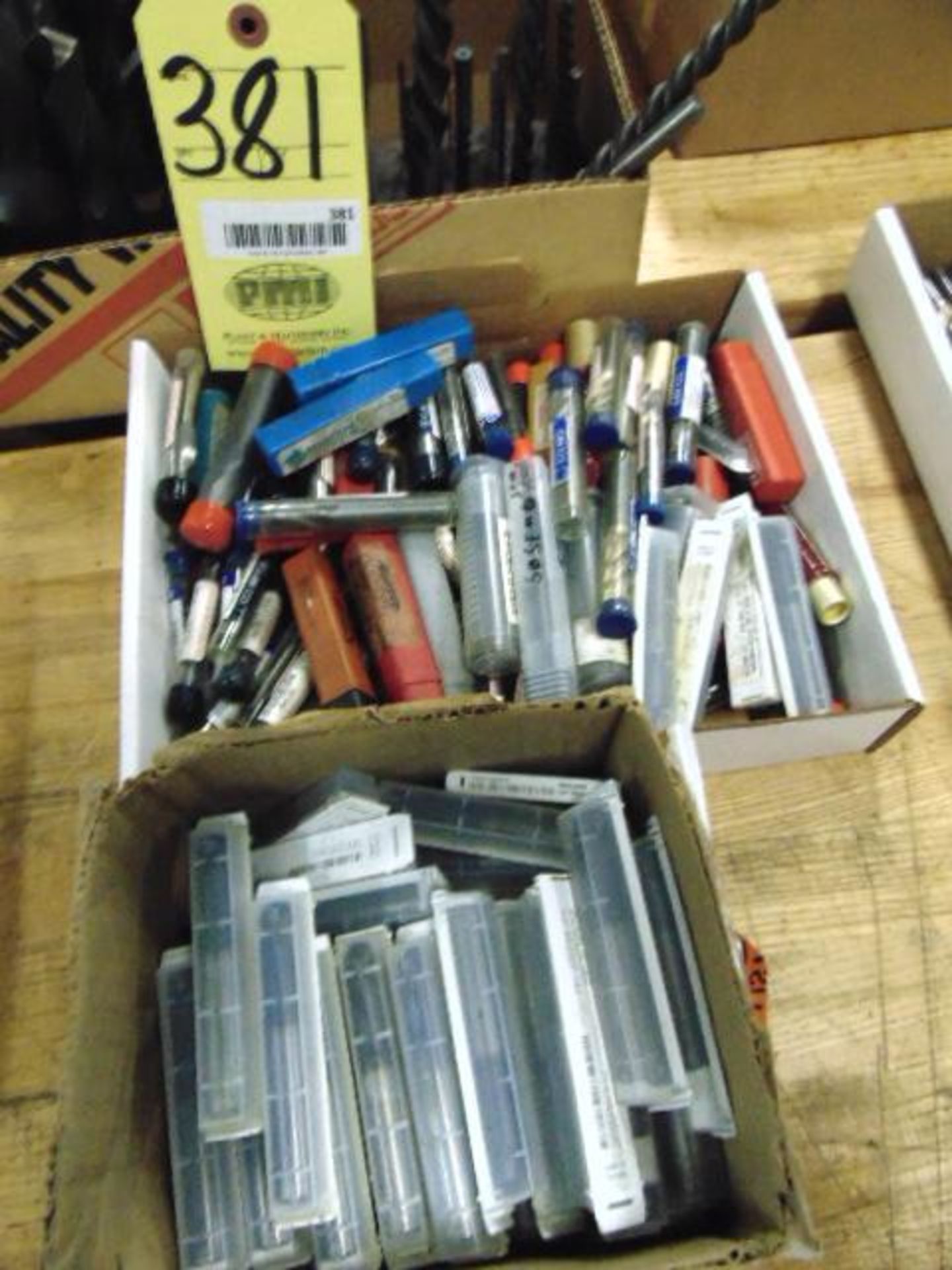 LOT OF CARBIDE END MILLS, assorted (in two boxes)