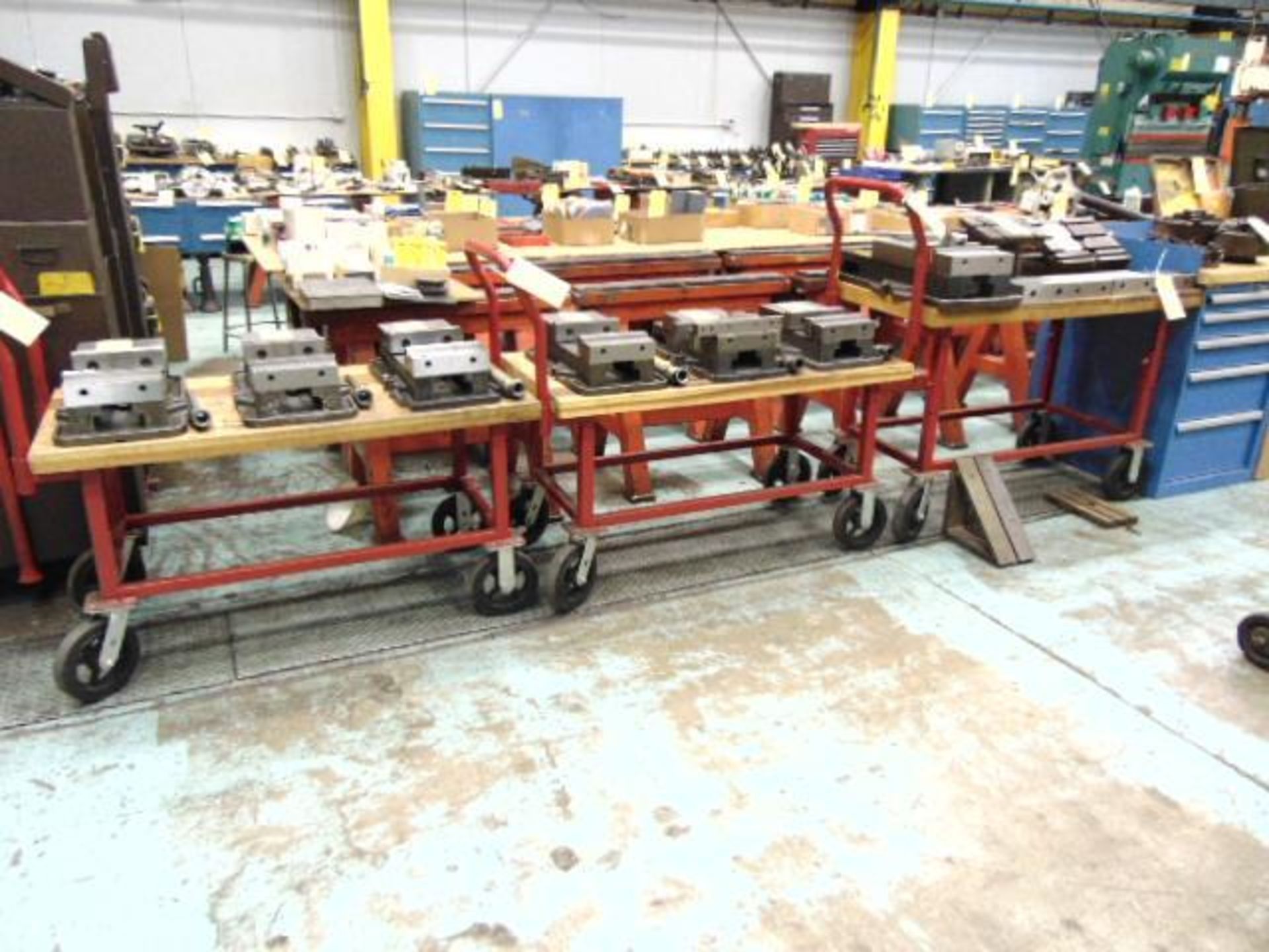 LOT OF WOOD TOP CARTS (5), 4-wheel, 47-1/2" x 23'1/2" x 2" (Note: not to be removed until empty) - Image 2 of 4