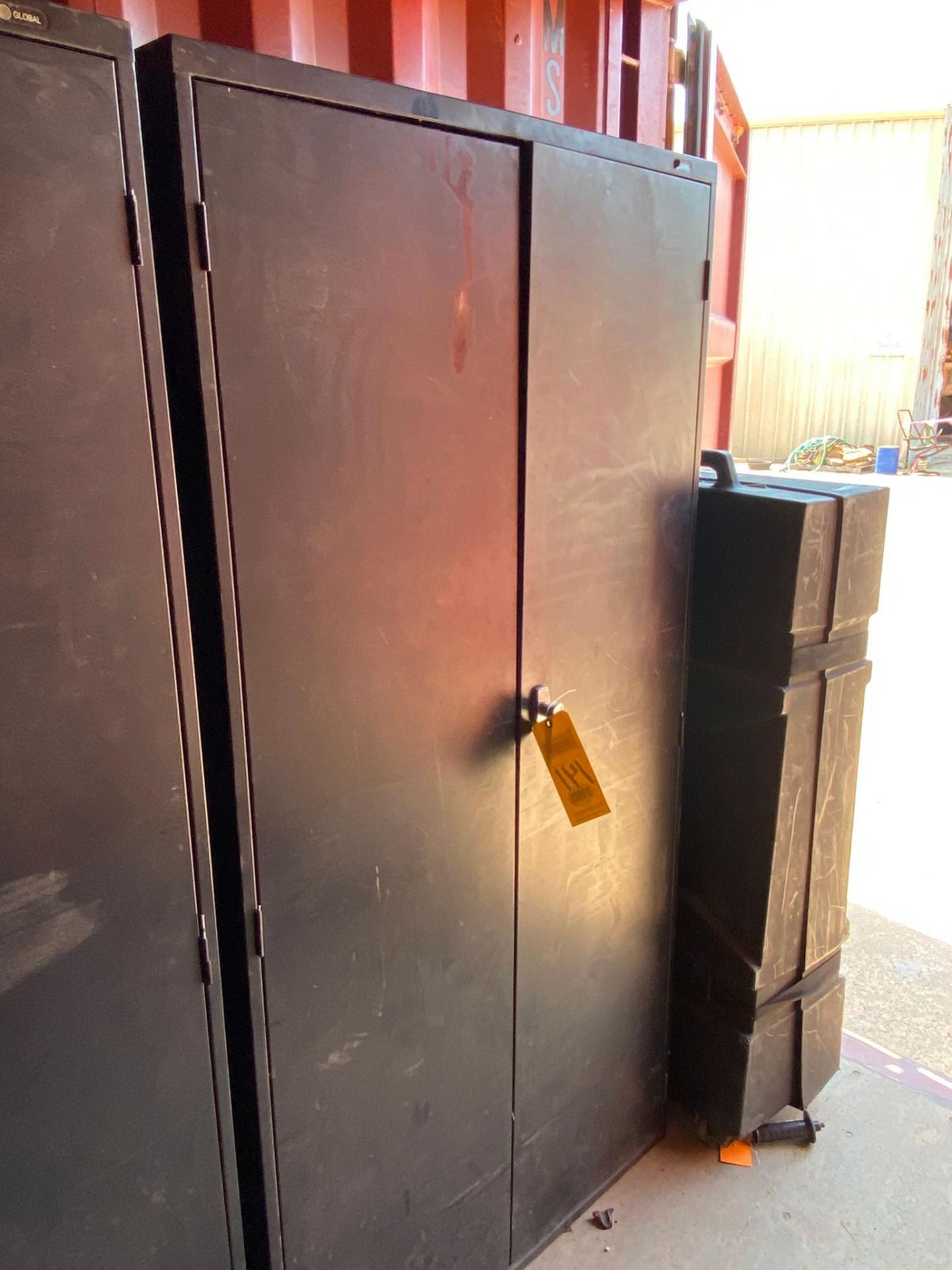 METAL STORAGE CABINET (Note: must be removed by July 7th) (Located at: Tri R Erecting, 26535 FM 2978