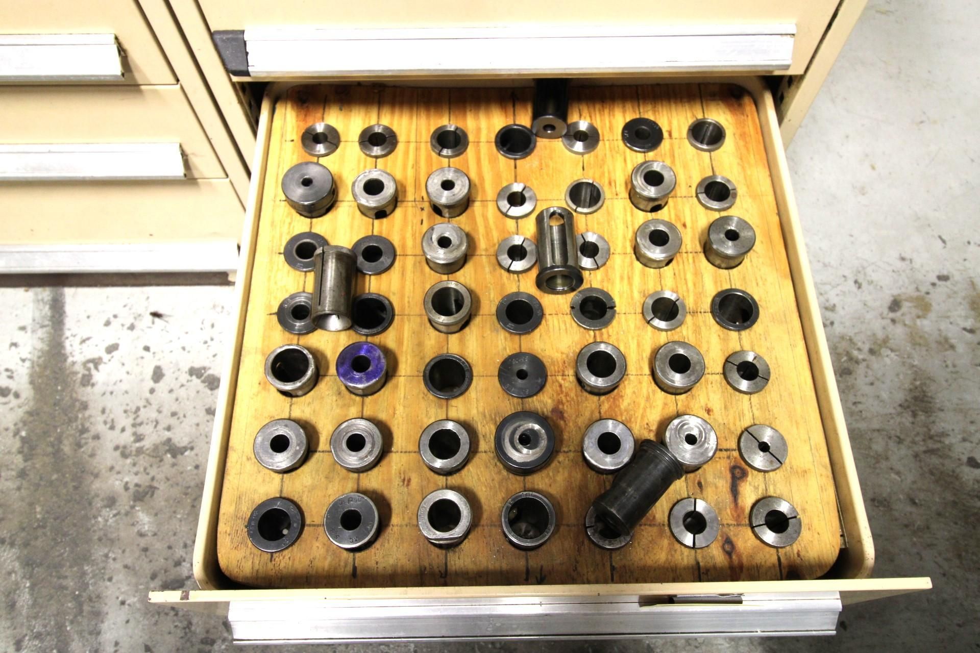 LOT OF: Hardinge HDC-12, HDB-12 collets & sleeves, (approx. 51) (in one drawer)