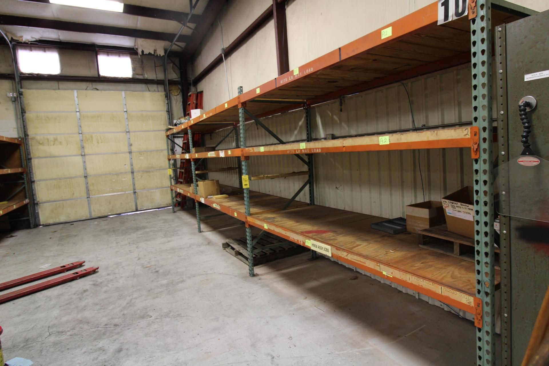 LOT OF PALLET RACK SECTIONS (8): (3) tier, 42