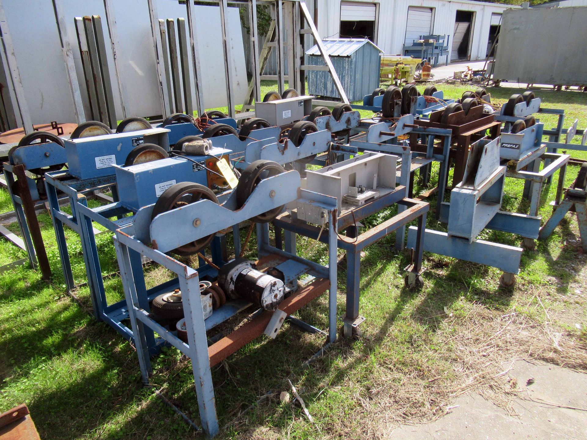 LOT OF TANK TURNING ROLLS (10 PLUS), PROFAX MDL. TR-1500, 750 lb. cap., variable speed, mounted on