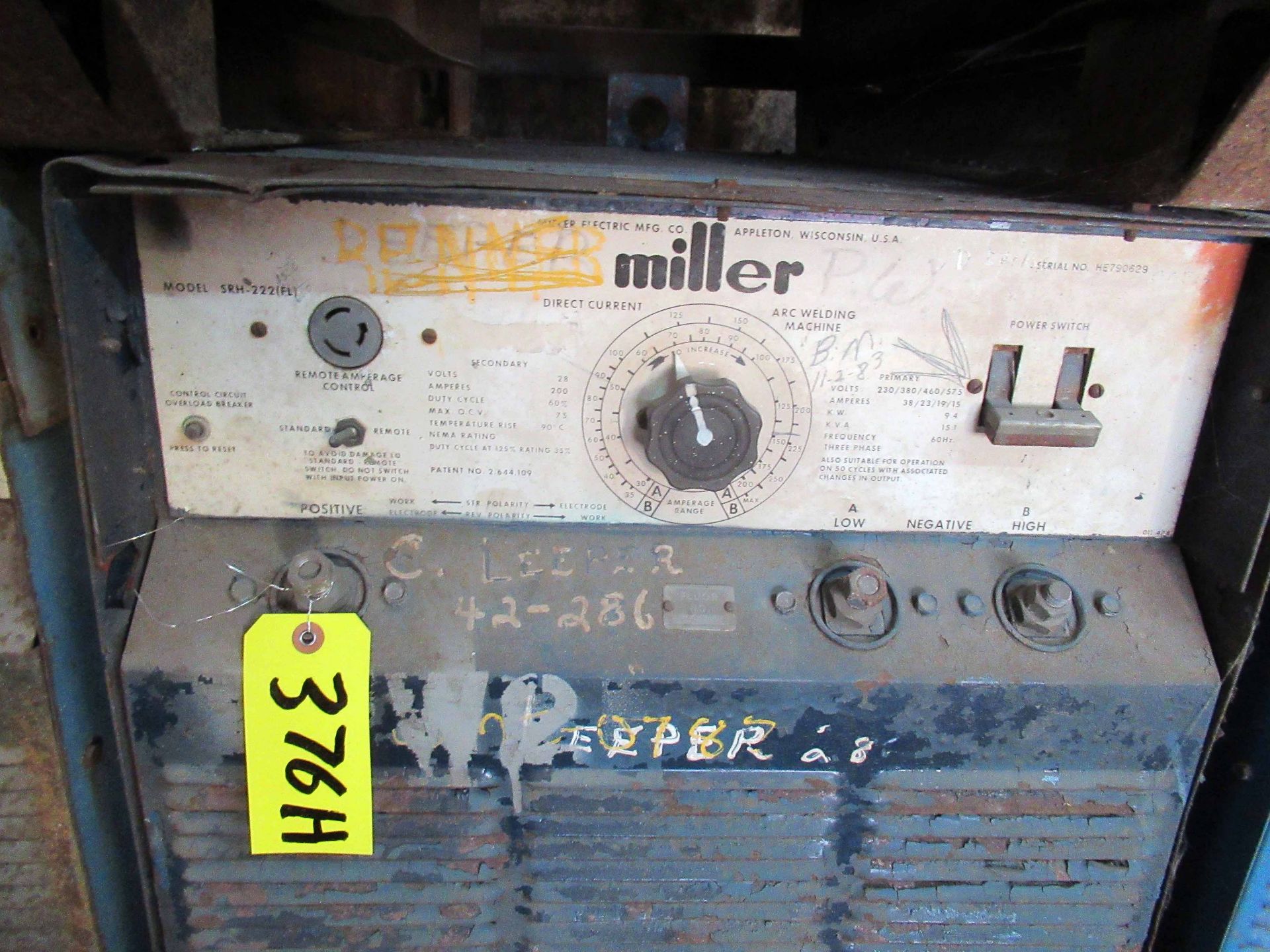 LOT OF WELDERS (3): (2) Miller SRH-444, (1) Miller SRH-222 (Located at: Precision Welding & - Image 2 of 2