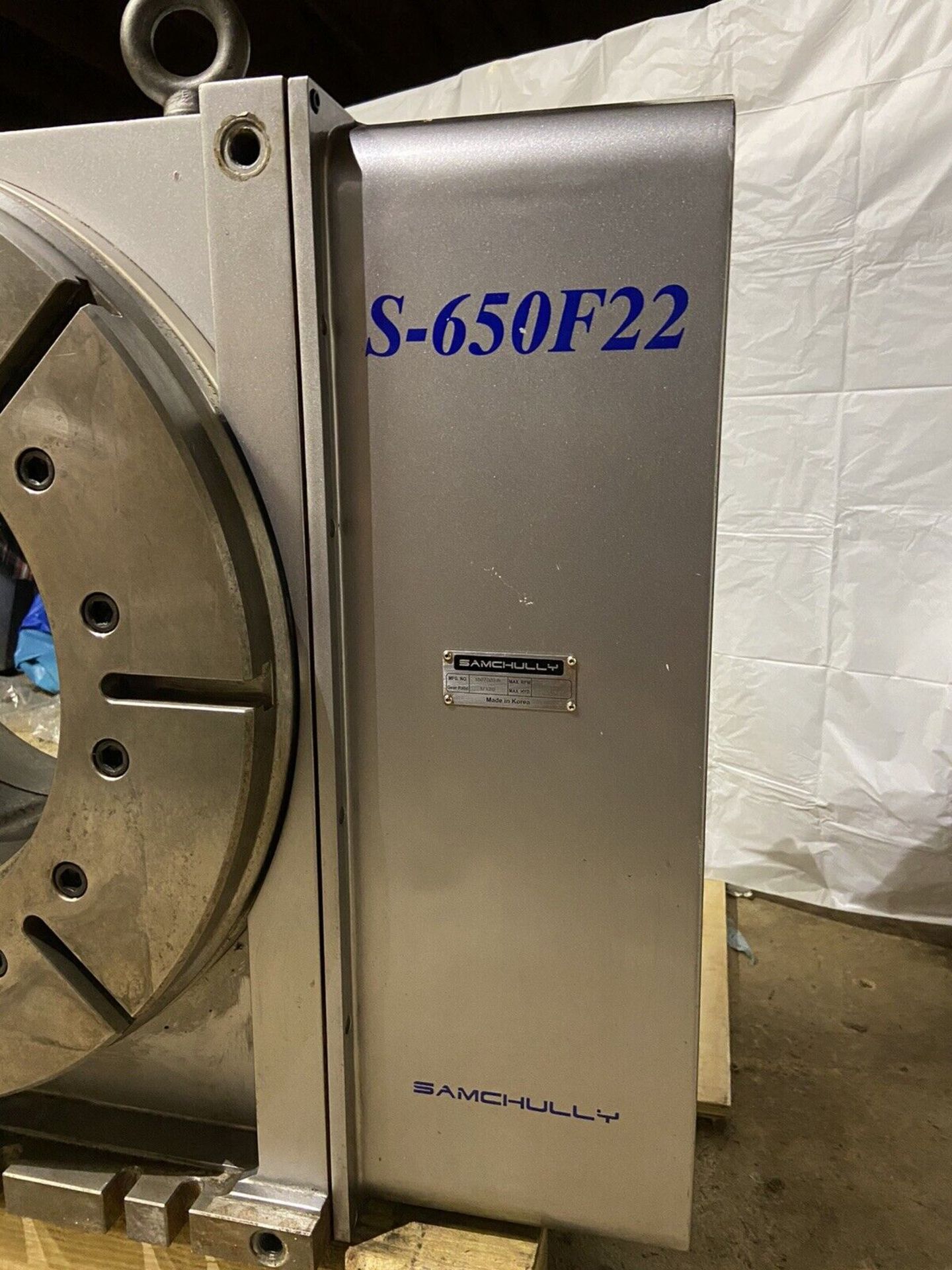 4TH AXIS ROTARY TABLE, SAMCHULLY MDL. S-650F22, Fanuc servo drive & motor, 14.64” Big Bore, Function - Image 12 of 20