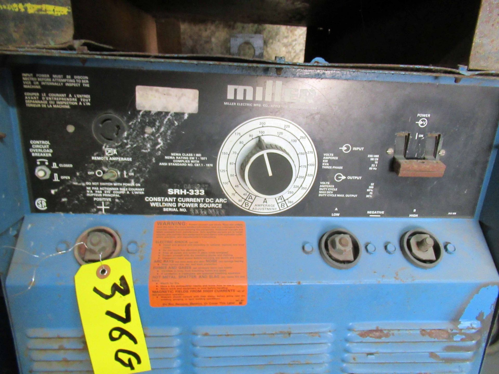 LOT OF WELDERS (3): (2) Miller SRH-333 & (1) Miller SRH-444 (Located at: Precision Welding & - Image 2 of 2