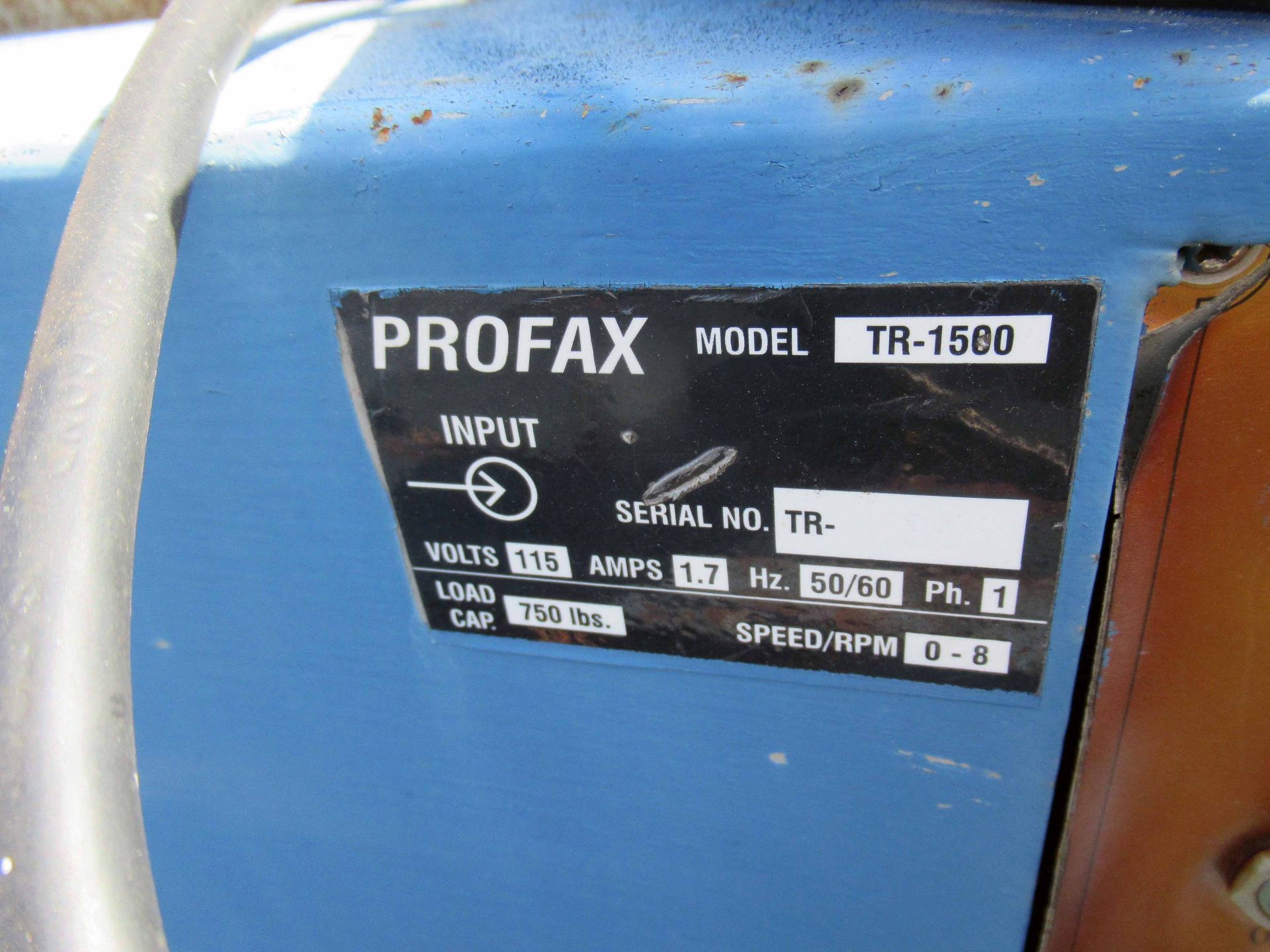 LOT OF TANK TURNING ROLLS (10 PLUS), PROFAX MDL. TR-1500, 750 lb. cap., variable speed, mounted on - Image 2 of 7
