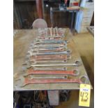 LOT OF WRENCHES, assorted (in one row)