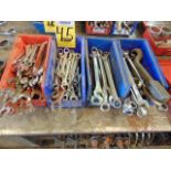 LOT OF WRENCHES, assorted (in four boxes)