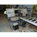 HORIZONTAL BANDSAW, WELLSAW MDL. 1316 MITER CUT, 1” blade, w/ roller conveyor infeed & stand, S/N