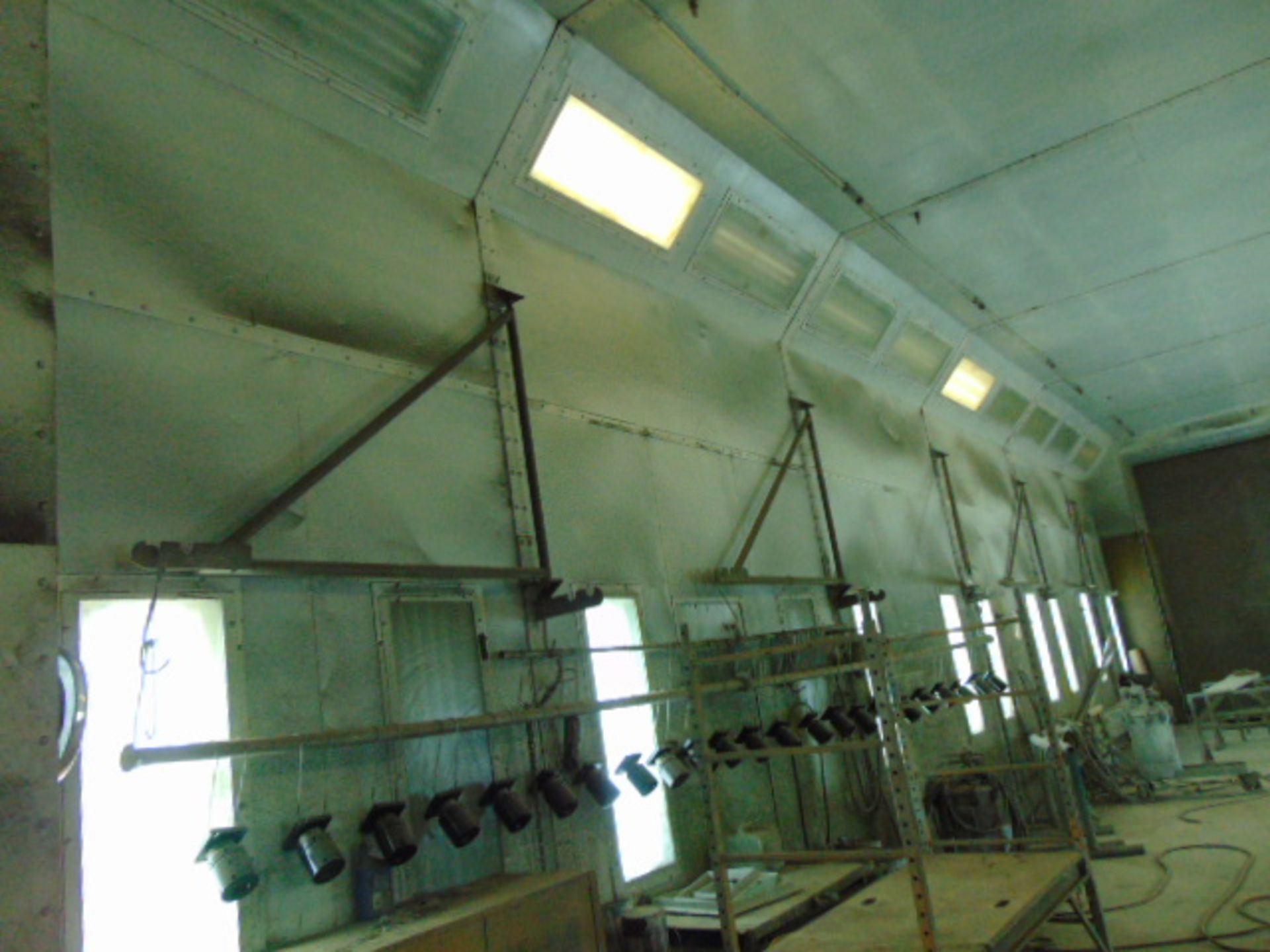 COMBINED CYCLE SPRAY BOOTH, JBI TRUCK BOOTH MDL. T-65-PDT-S, new 1995, galvanized bolted panel - Image 3 of 11