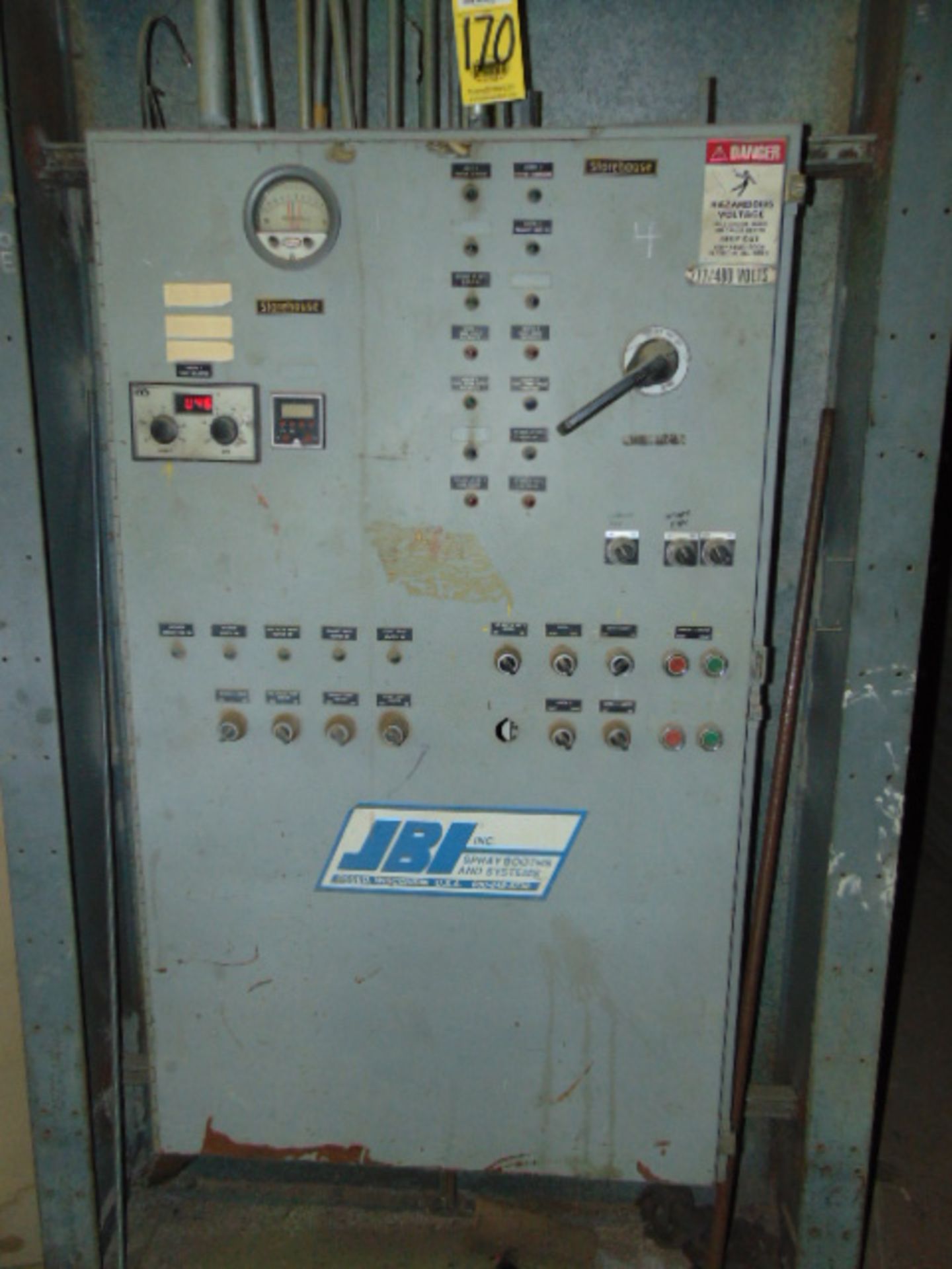 COMBINED CYCLE SPRAY BOOTH, JBI TRUCK BOOTH MDL. T-65-PDT-S, new 1995, galvanized bolted panel - Image 5 of 11