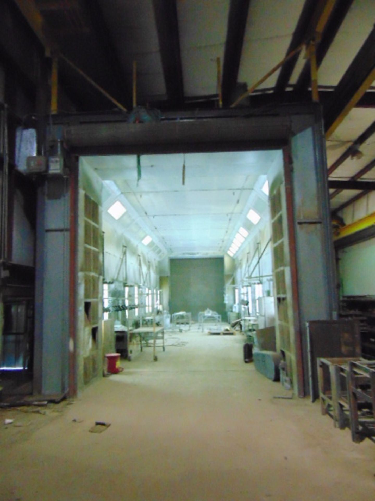 COMBINED CYCLE SPRAY BOOTH, JBI TRUCK BOOTH MDL. T-65-PDT-S, new 1995, galvanized bolted panel - Image 2 of 11