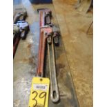 LOT OF PIPE WRENCHES (3): 36", 24" & 18"